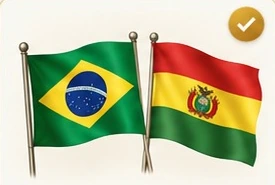 Bandeiras do Brasil e da Bolívia